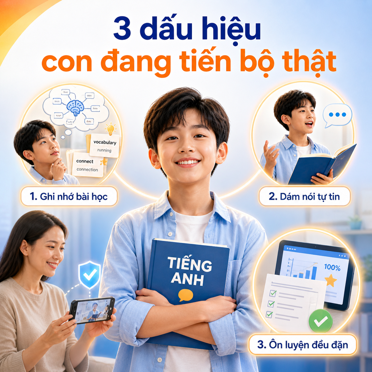 Làm sao biết con đang tiến bộ thật khi học tiếng Anh?